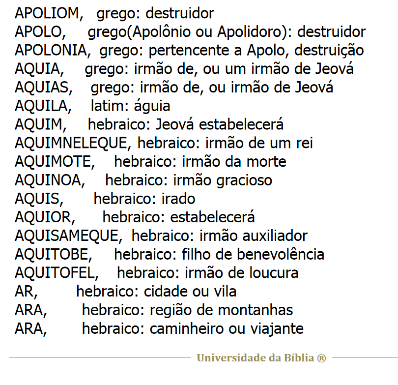 650 nomes bíblicos e seus significados